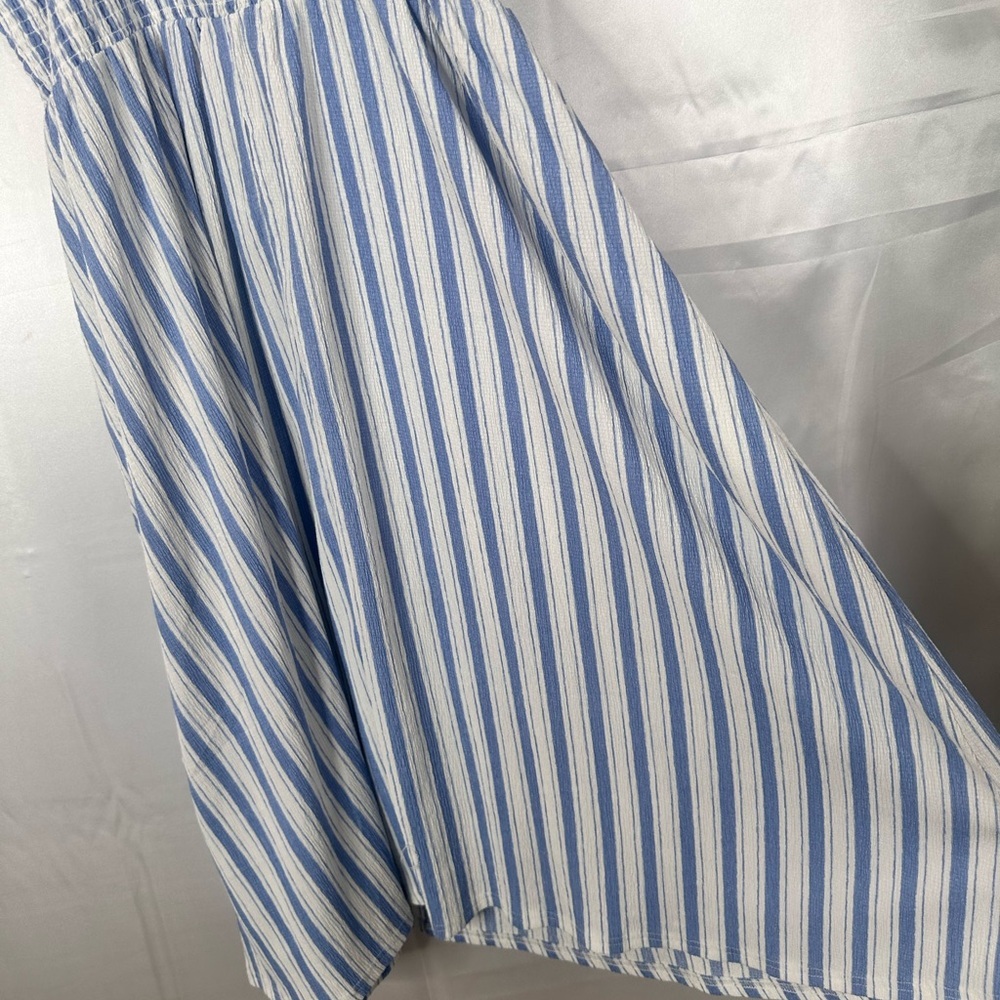 Divided Tie Strap smocked Blue and White Textured Dress size‎ XXL - Picture 7 of 9